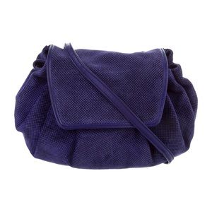 Bottega Veneta Vintage Suede Crossbody Bag Cobalt